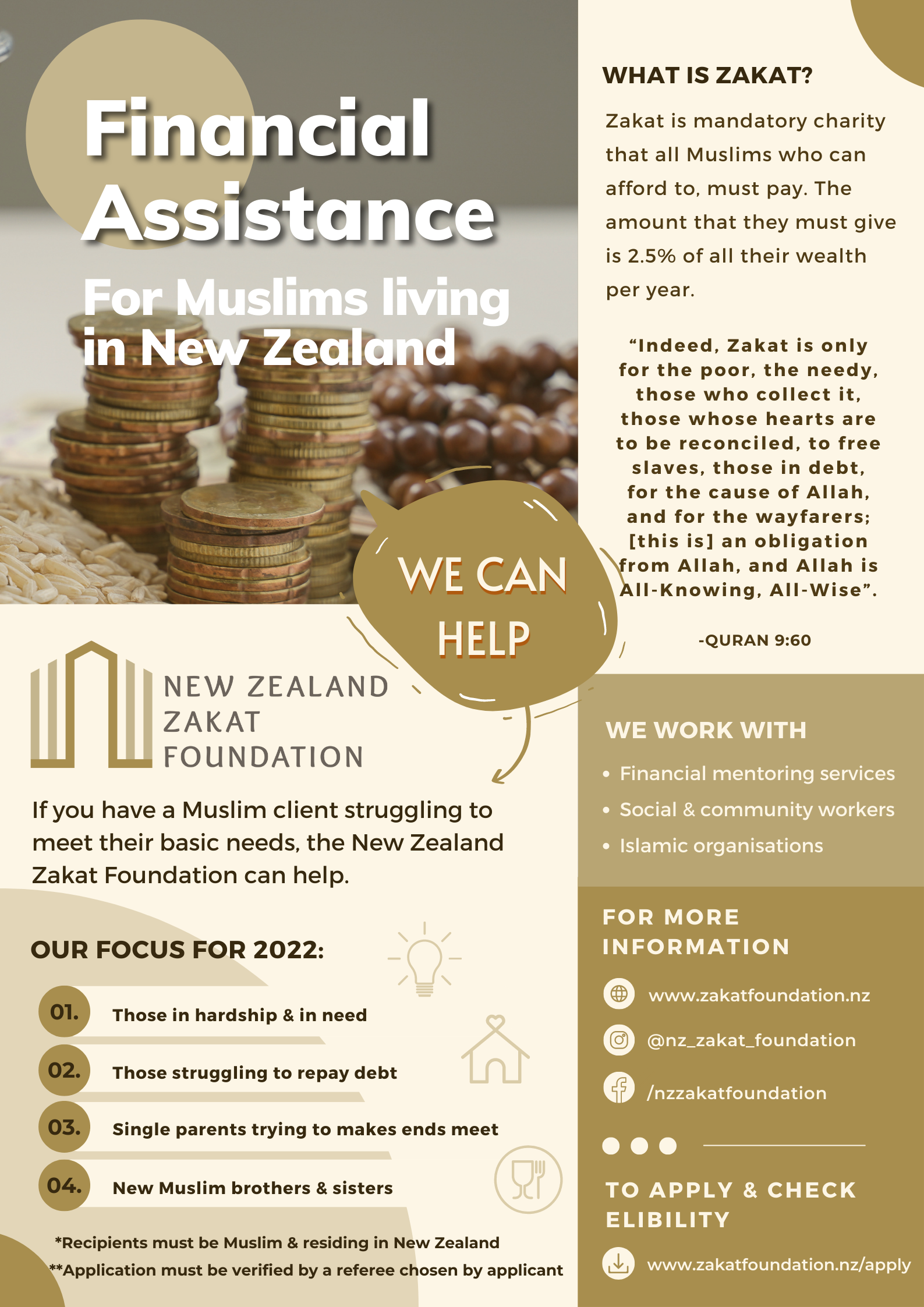 New Zealand Zakat Foundation Financial Assistance